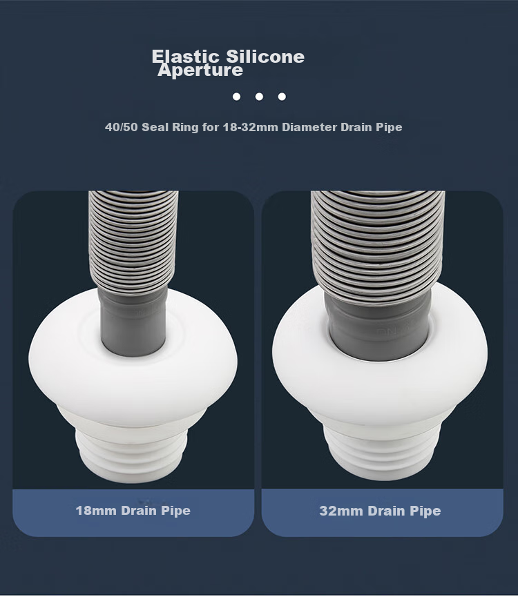 Larsd Silicone Drain Pipe Seal Ring, Odor-Proof Seal Plug, Bathroom Cabinet Drainage Pipe Anti-Odor Device Sealing Plug 11