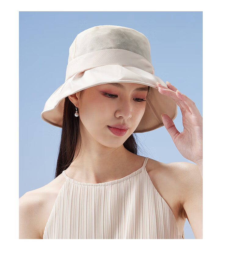 Shanghaigushi Silk Sun Hat for Women, Summer UV Protection, Mulberry Silk Hat, Birthday Gift for Mom Or Elders SSS24MZ20 Bean Paste Color 5