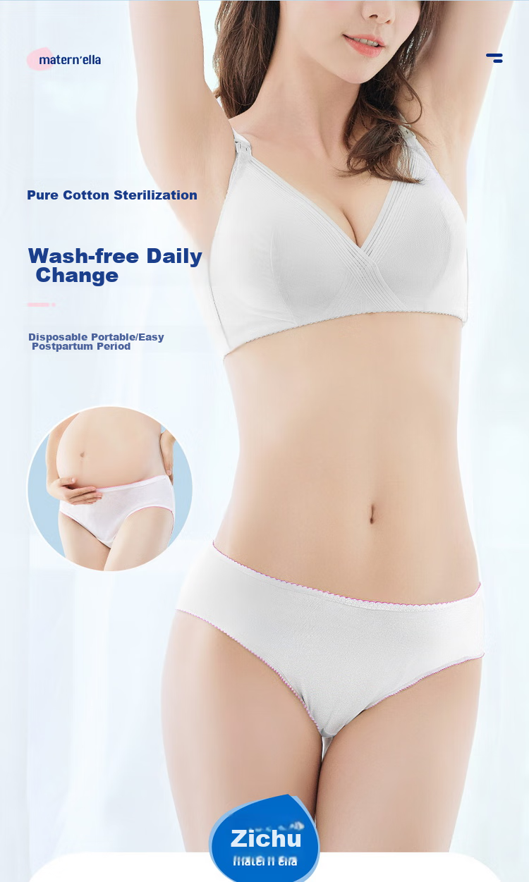 Matern'ella Disposable Underwear for Pregnant Women, Business Travel, Daily Use, Travel-Friendly, No-Wash Pure Cotton Panties XXXL Size 8 Pieces [Sterilized] 1