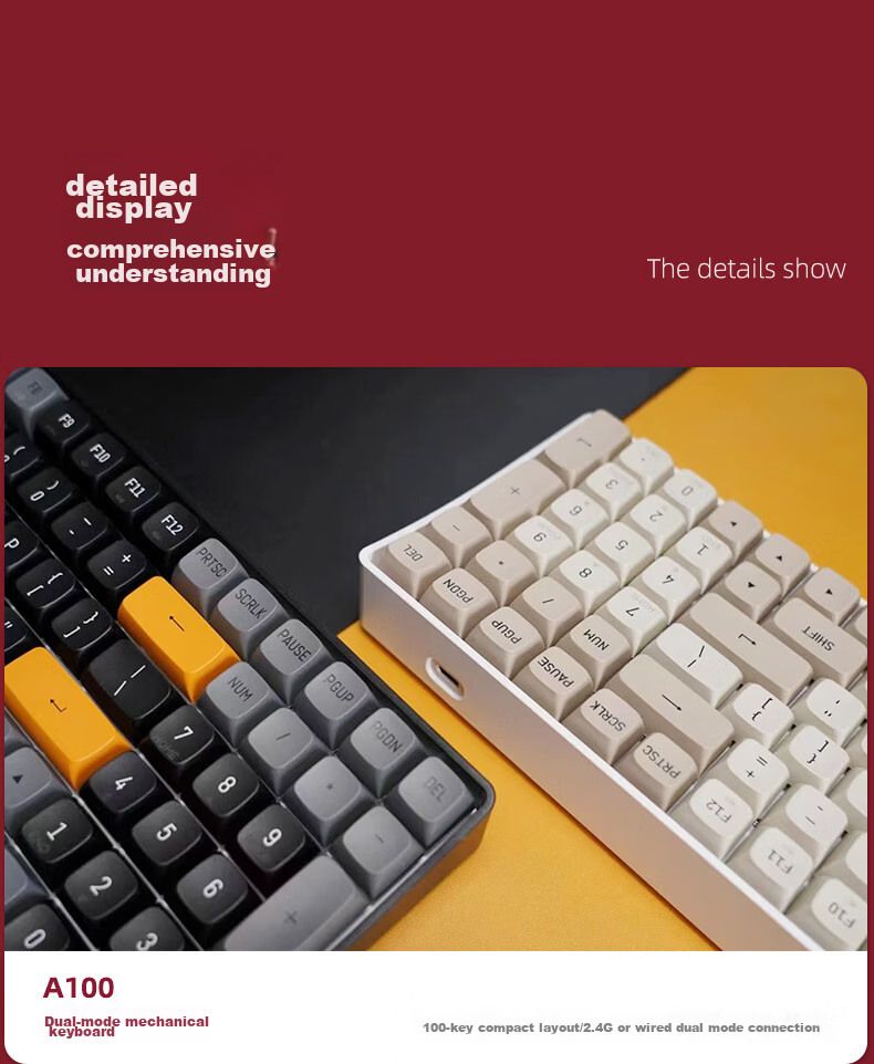 Aigo AG98 Customizable Keyboard Mechanical Gaming And Office Keyboard RGB Backlit Full Hot-Swappable Tri-Mode Gasket Structure Interstellar Journey - Kaiva Ice Cream Pro 16