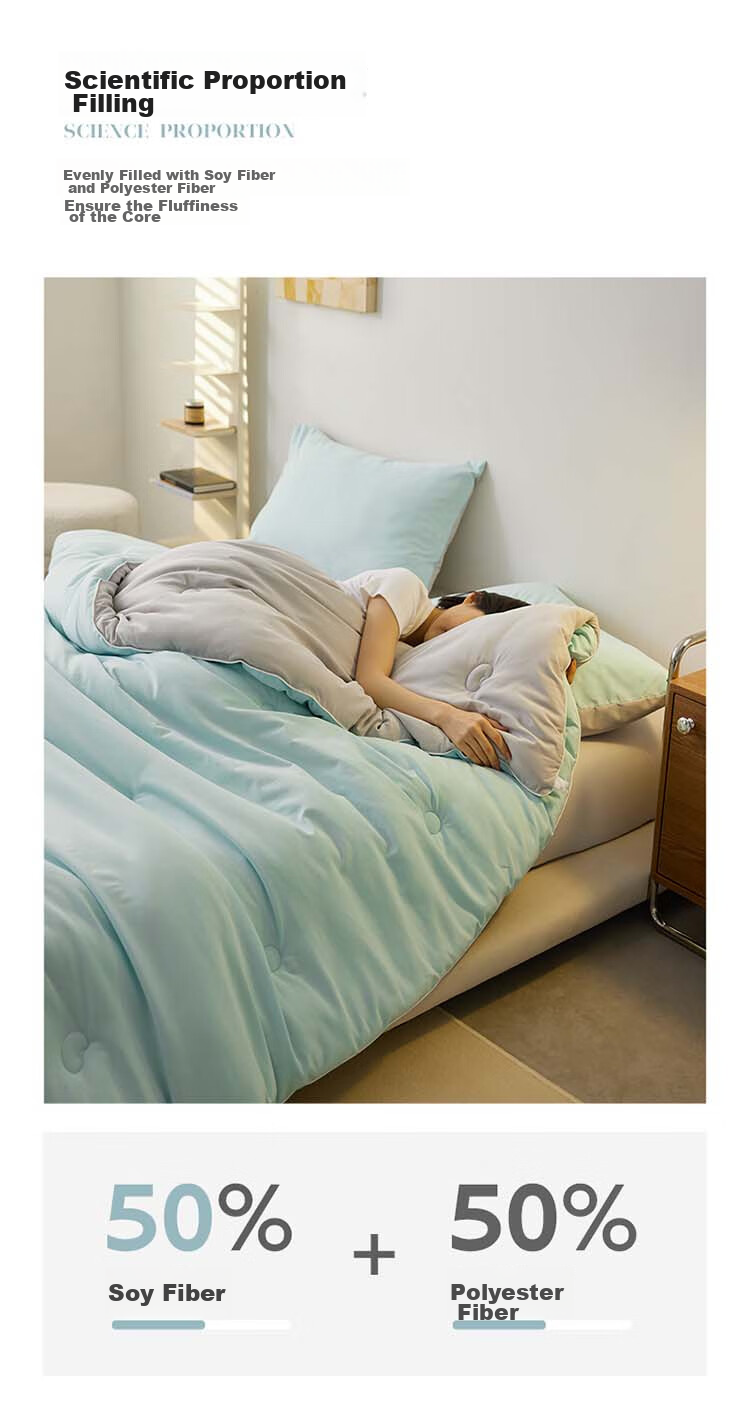 Dohia Soybean Fiber Comforter, Grade A 50% Soybean Fiber Spring And Autumn Double Bed Quilt, Approximately 4.8 Jin, 229*230cm 5