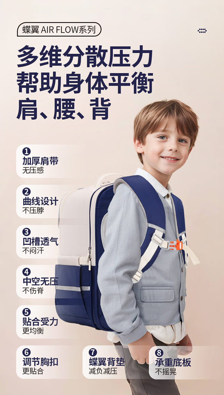 COOLBABY Schoolbag for Primary School Boys And Girls Grades 1-3 Children's Spine-Protecting, Load-Reducing, Pressure-Relieving Large Capacity Backpack 3
