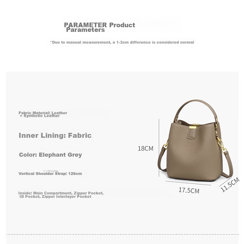 Viney Women's Handbag, Cowhide Bucket Bag, Luxury Crossbody Shoulder Tote Bag, Practical Birthday And Mother's Day Gift for Mom 7