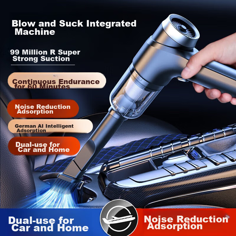 Boergai Cordless Car Vacuum Cleaner, High-Power Compact Handheld Household And Car Use, Strong Suction Power, Black