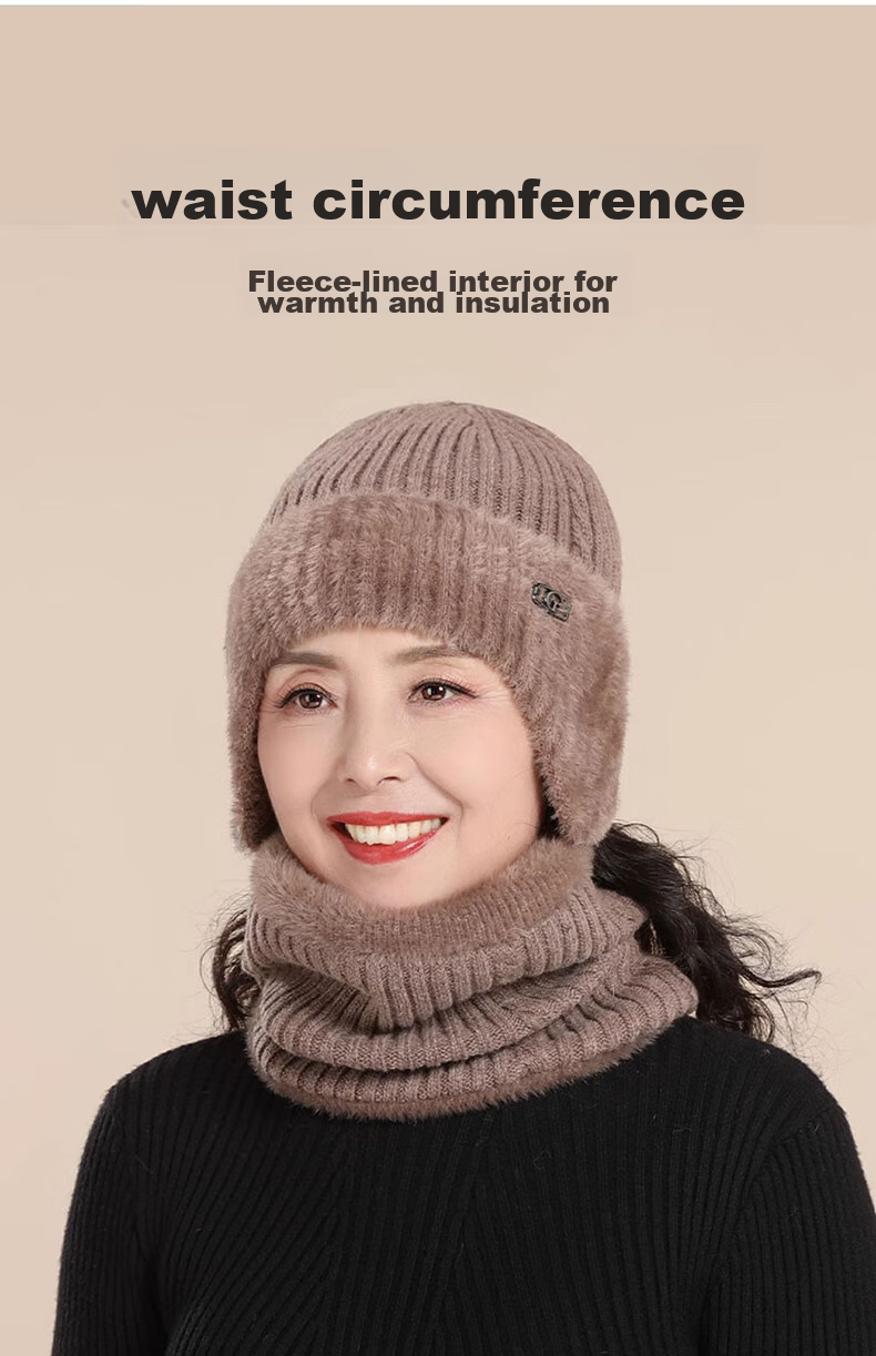Hengyuanxiang Wool Hat for Women, Autumn And Winter Warmth, Middle-Aged And Elderly Wool Knitted Hat, Thickened, Birthday Gift for Mom Or Grandma 2