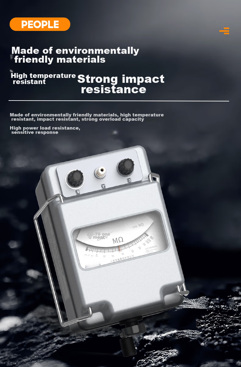 Renmin Megohmmeter Insulation Resistance Tester Electrician's Resistance Meter ZC-7 500V/500MΩ 9