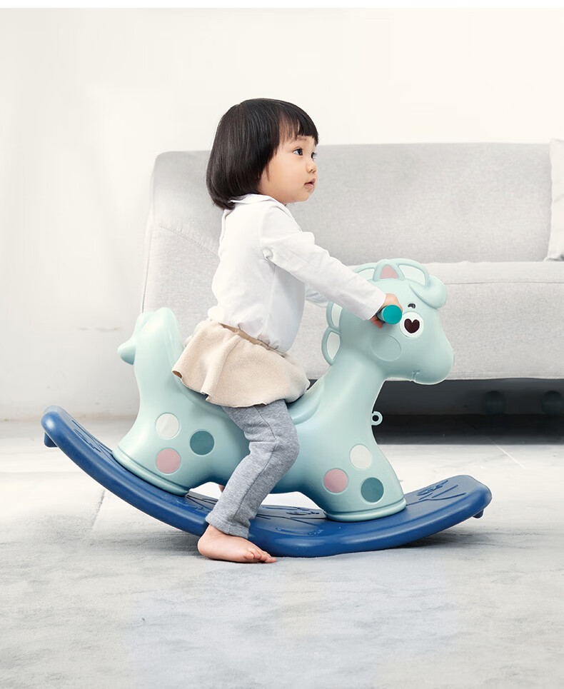 AOLE-HW Children's Wooden Horse Ride-On Toy, Outdoor Dual-Use Miniature Horse, Multifunctional Riding Knight Horse, Birthday Gift 9