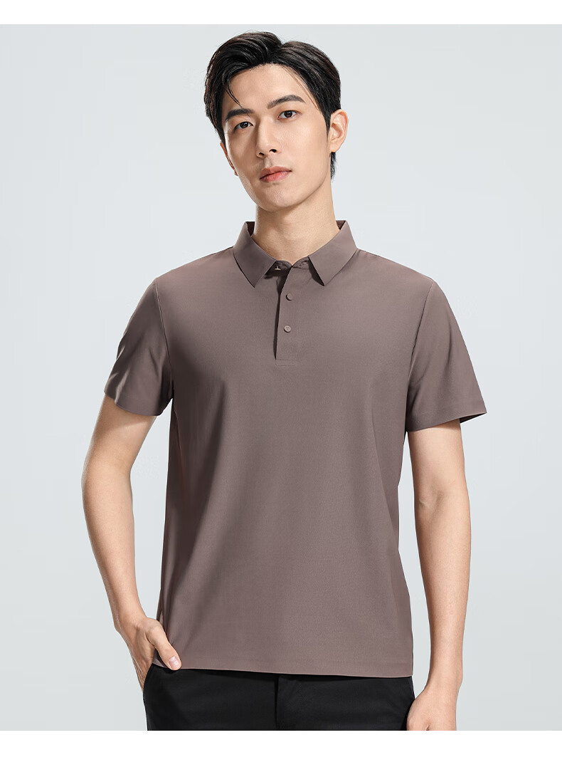 ROMON 7A Antibacterial Short Sleeve Polo Shirt Men Summer Cool Touch Sun Protection Business Shirt 11