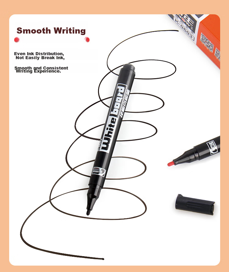 Genvana Whiteboard Markers, Black Mini Small Thin Single-Tip Erasable Easy-To Pens for Children, Boys And Girls, Pack of 20, K-0603 3