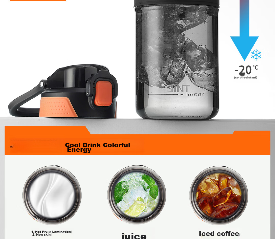 GiNT Sports Water Bottle, Large Capacity, Summer Student Use, Heat-Resistant Tritan Material, Portable, with Straw, Plastic Cup for Me 7