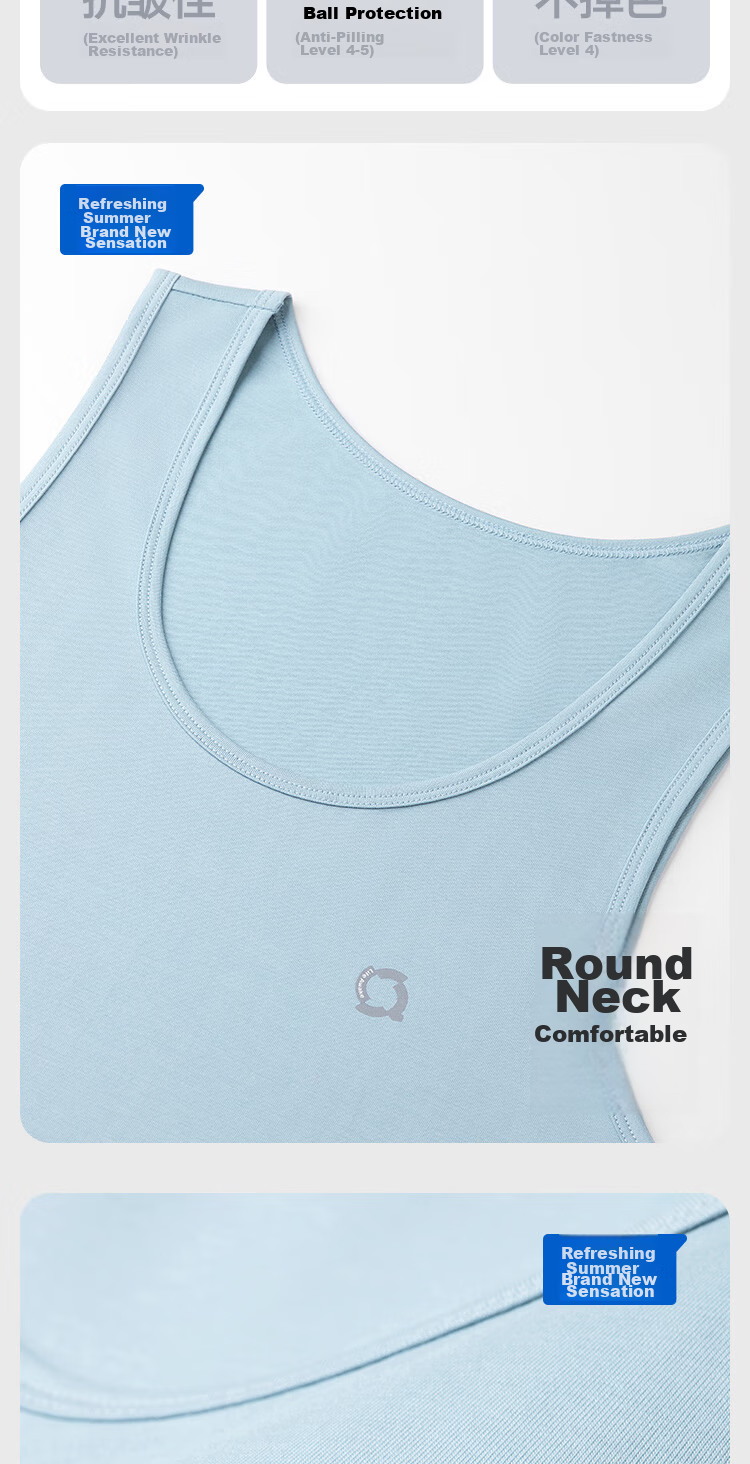 HLA [Zui Huxi-Pro7] Sleeveless Vest for Men, Lyocell Antibacterial Cooling Basic Undershirt Thin Tank Top 11