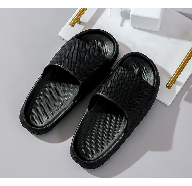 GUOLUOFEI 2025 New Thick-Soled Couple Slippers, Home Indoor Slippers with Squishy Feel, Women's Sandals, Gray, Size 36-37 14