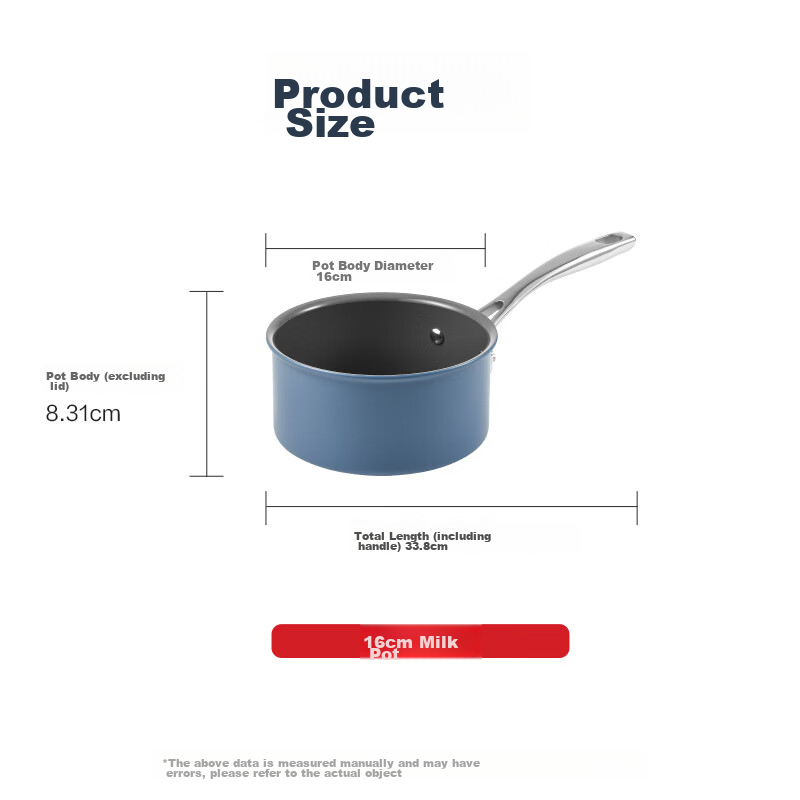 Tefal Milk Pot Star Ceramic Series Single-Person Noodle Pot Baby Food Pot with Ceramic Coating, Compatible with Gas And Induction Cooktops, Double Bottom