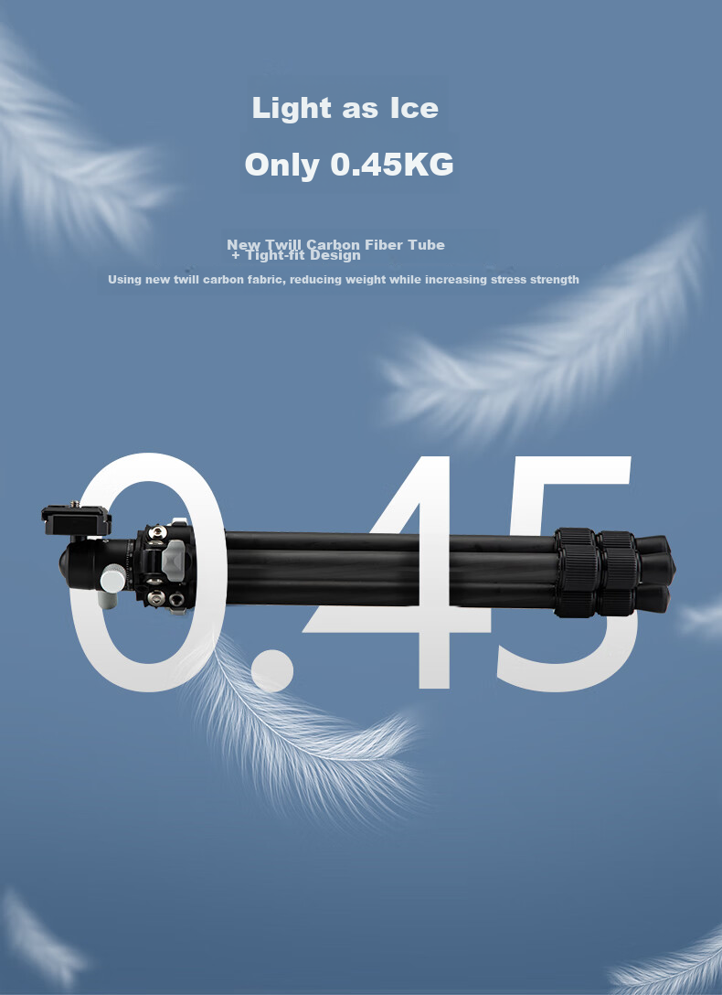 Fotopro P-2+P Carbon Fiber Lightweight Photography And Videography Tripod, Live Streaming Stand, O.49KG/5KG 6
