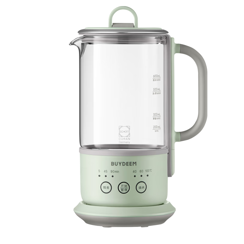Buydeem K36 Health Pot Mini Electric Kettle Office Hot Water Kettle Tea Maker Light Cedar Green (No Extraction Basket)