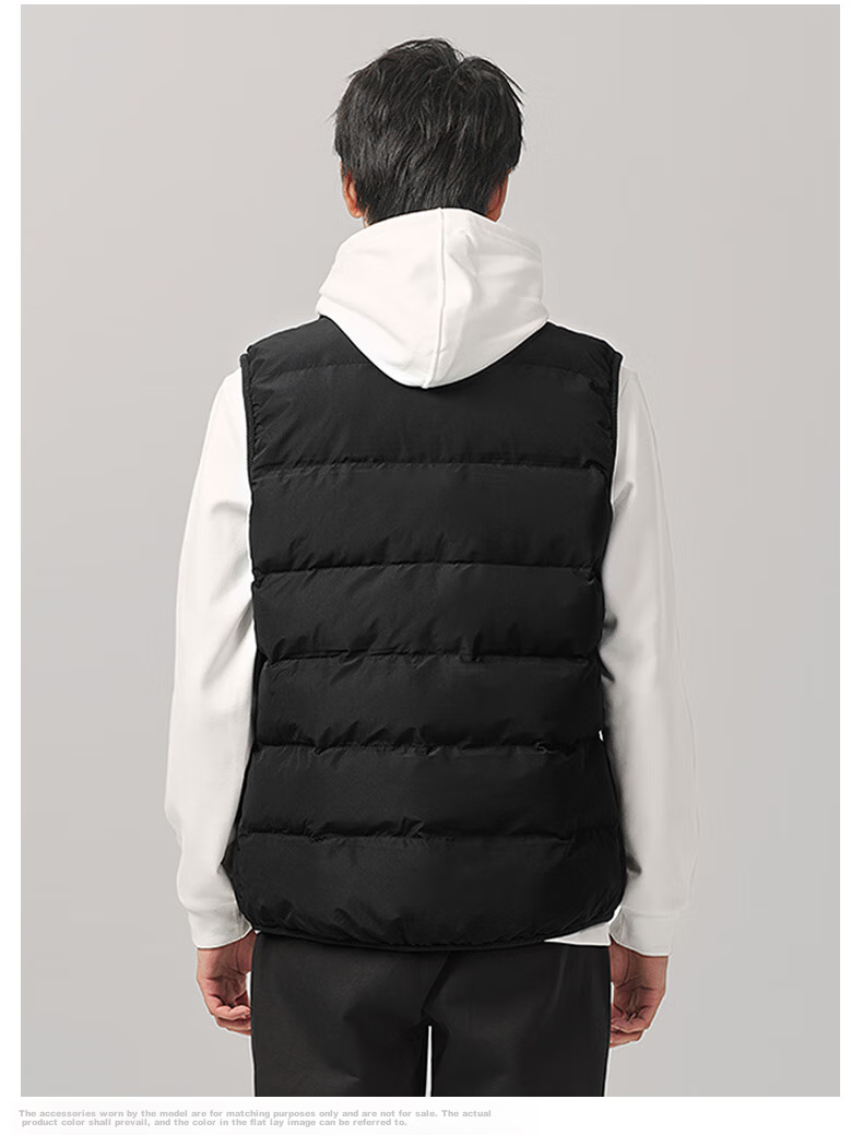 KELME Sports Cotton Vest for Men, Autumn And Winter Warm Commuter Sports Cold-Proof Sleeveless Cotton Waistcoat, Black, Size S 3