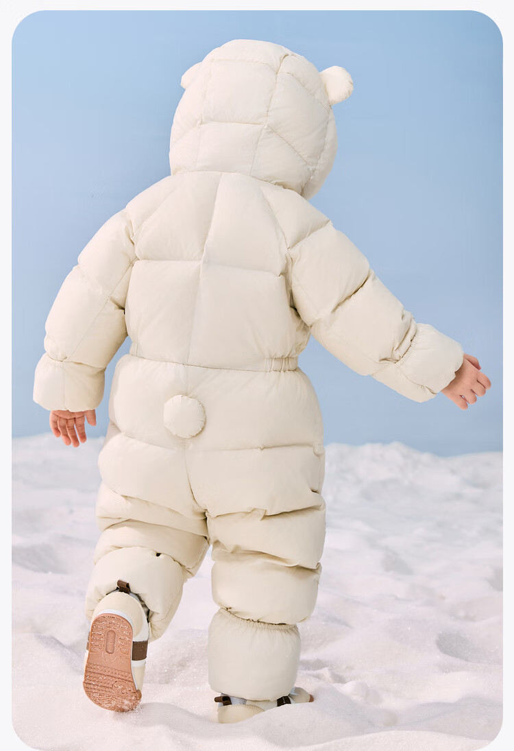 Minibala Bala [Far Infrared Heating] Baby Down One-piece Suit with Covered Hands and Feet, Belly Protection, 2025 Winter New Jacket 27
