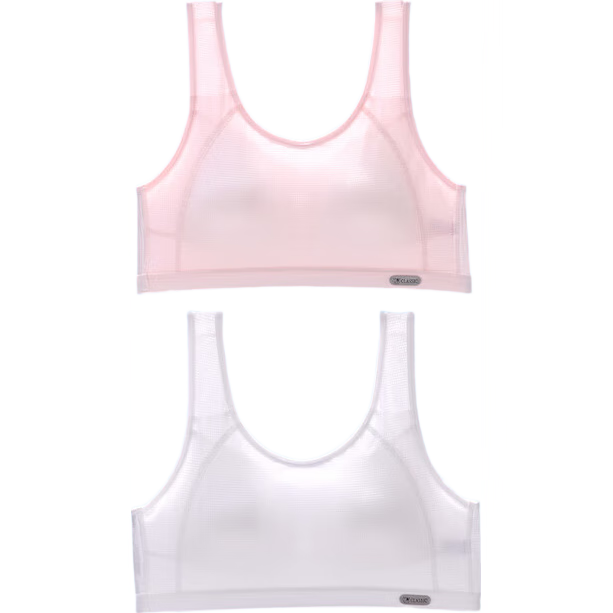 FitonTon Girls' Underwear Thin Style, Puberty Training Bra for Middle School Students, Seamless Vest for Children, Breathable Mesh Bra for Elementary School Girls, Summer Brassiere