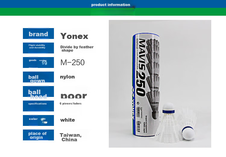 YONEX Badminton Nylon Shuttlecock, Durable for Competition And Training, YY Plastic Shuttlecock M-250 Yellow 2
