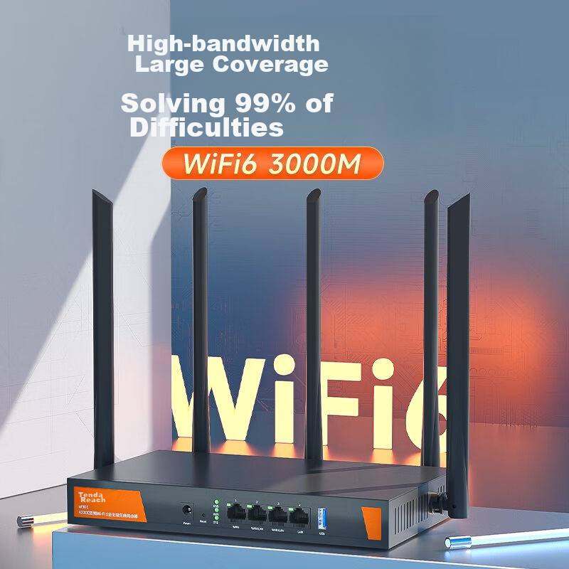 Tenda W30E AX3000 Dual-Band Gigabit Enterprise-Grade Home And Commercial High-Speed Wireless Router WiFi6 Wall-Penetrating Metal Shell Body/Simple Firewall