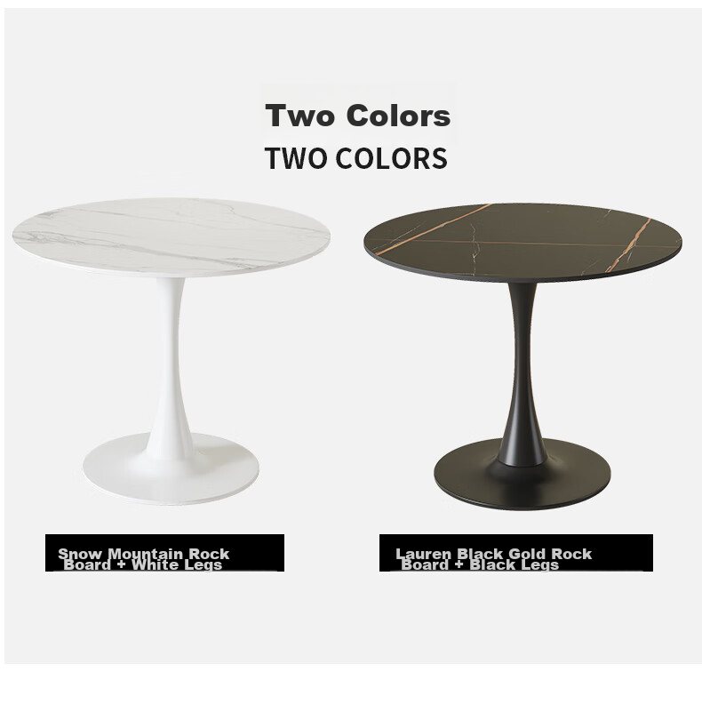 KULIN Rock Slab Dining Table, Round Small Table, Restaurant Coffee Table, Simple Round Office Negotiation Side Table, 60*74cm 16