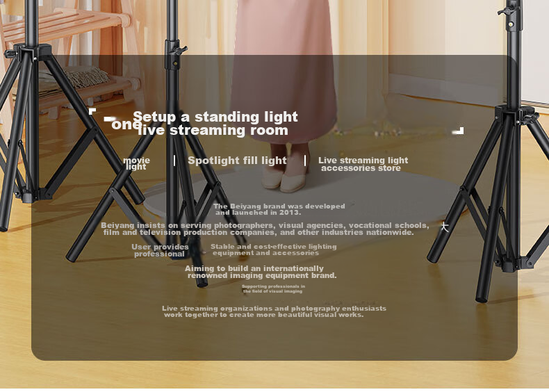 Beiyang 200w Live Streaming Fill Light, Photography Camera Light, Professional Live Streaming Beauty Light, Spherical Lampshade, Deep Throw Light, Portrait Jewelry Food Video Soft Light, Film And Television Shooting Light 10