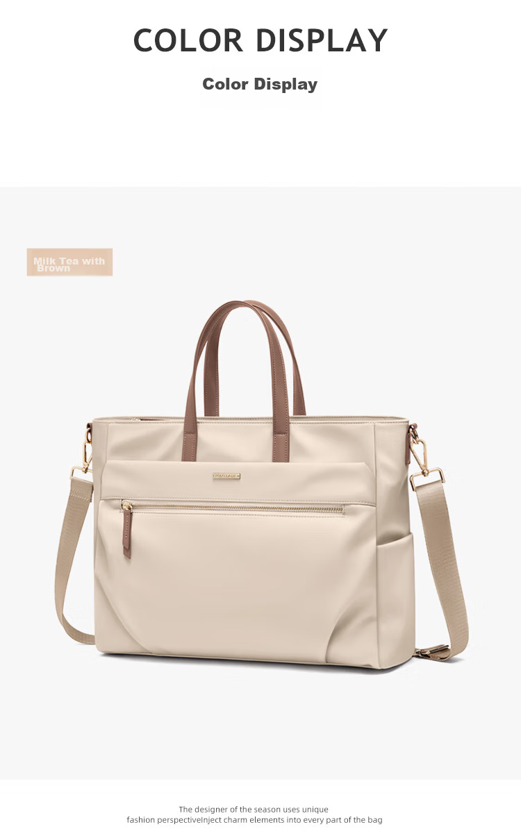 POLO Handbag, Women's Shoulder Bag, Ladies' 14-Inch Laptop Bag, Business Travel Office Bag, Gift for Girlfriend 23