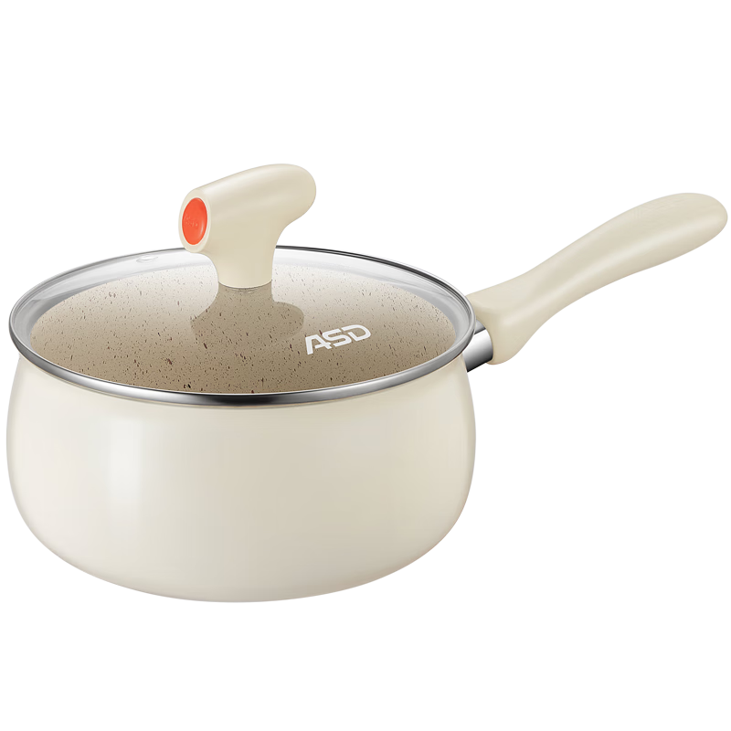 ASD Non-Stick Ceramic Milk Pot 16CM Noodle Pot Baby Food Pot Compatible with Induction Cooker NL16T10WG