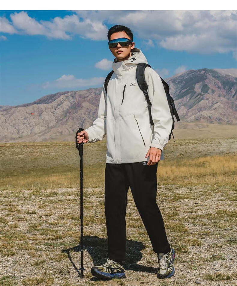 MIZUNO Outdoor Jacket Unisex Hiking Windproof 3-in-1 Two-Piece Set 18
