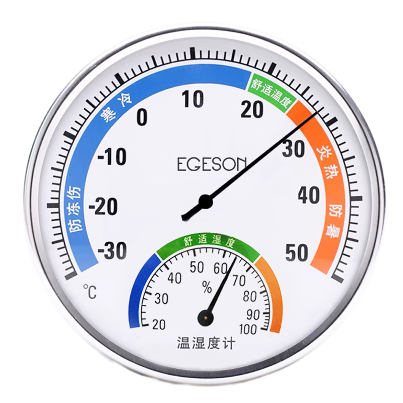 EGESON Large Dial Indoor Temperature And Humidity Meter / Thermometer, Desktop And Wall-Mounted Dual-Use High-Precision Baby Room Temperature Gauge Hygrometer