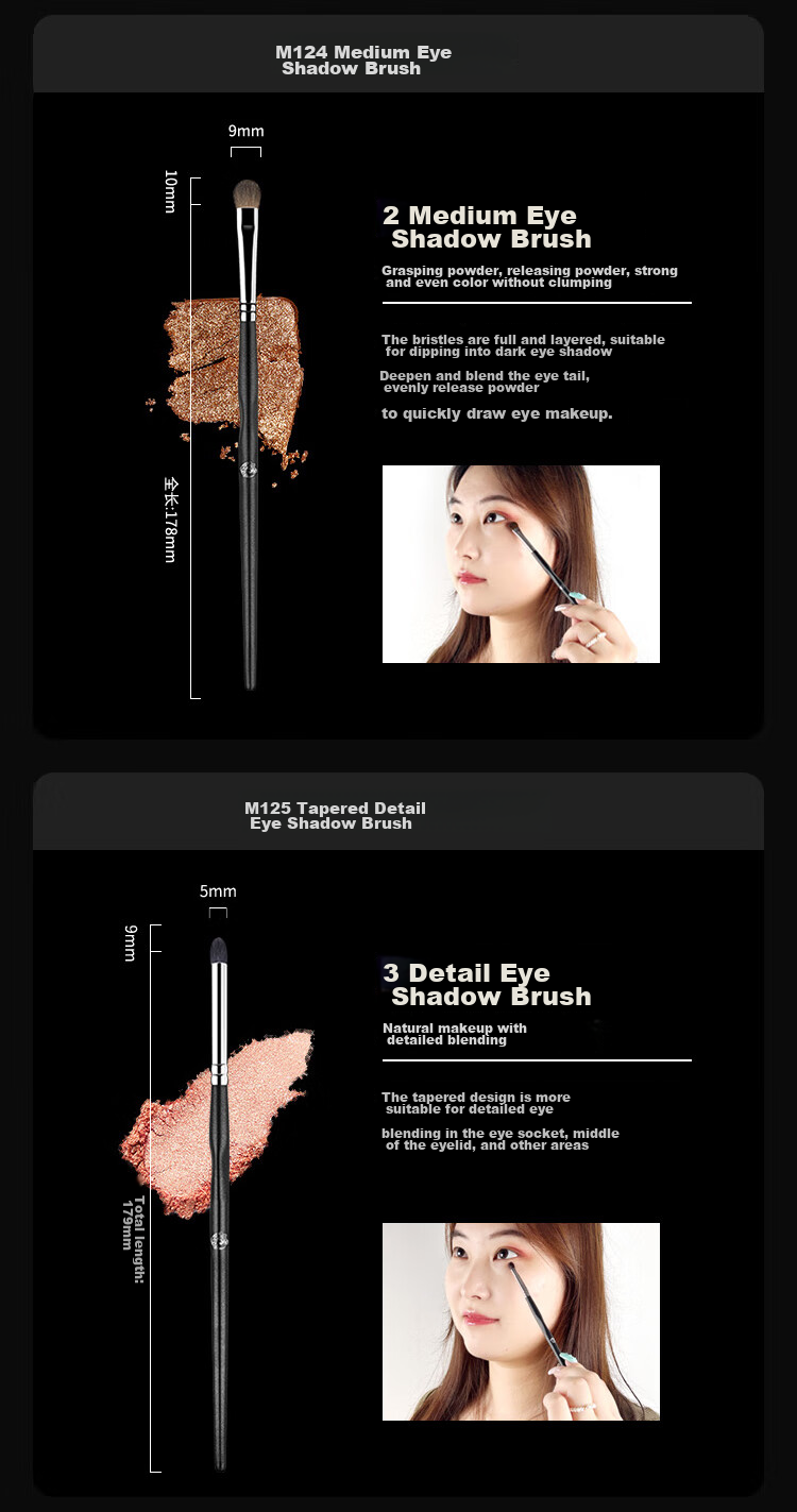ENERGY Makeup Brush Eyeliner Knife Blade Brush, 1 Piece Master Series M136, Soft Skin-Friendly Cangzhou Makeup Brush, Soft Bristle Tool 9