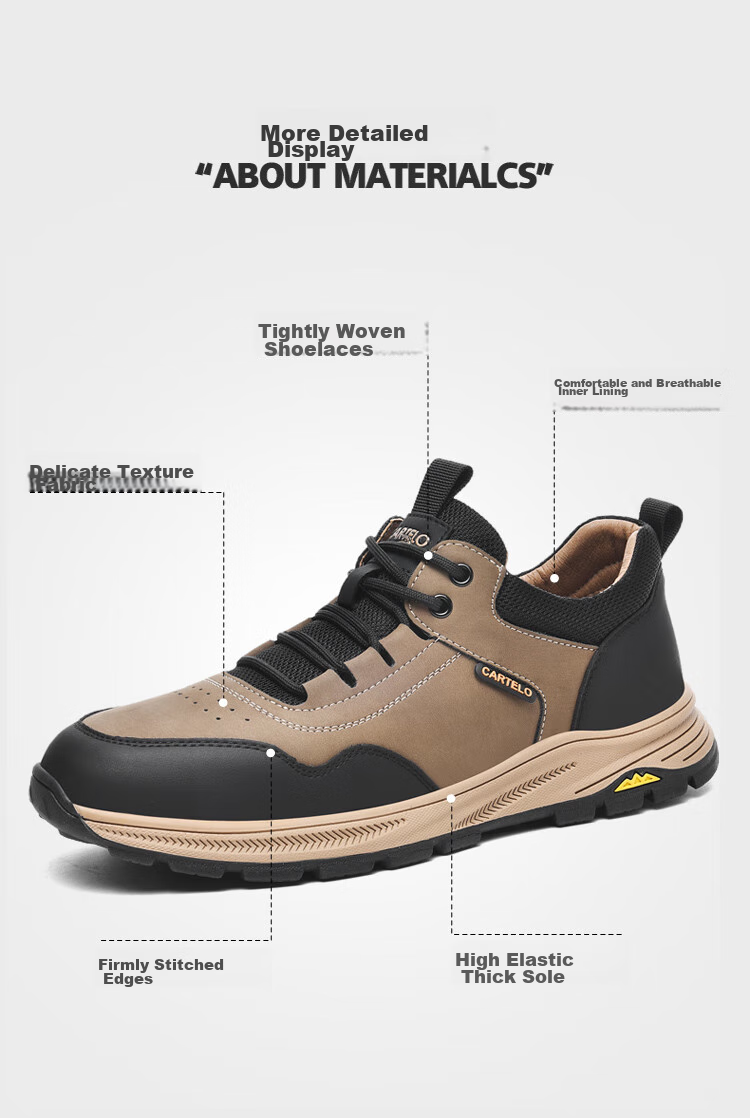 CARTELO Genuine Leather Men's Shoes, Business Casual Sports New Style, Autumn And Winter Soft Thick Sole Versatile Commuter Dad Shoes, Black Slip-O 31