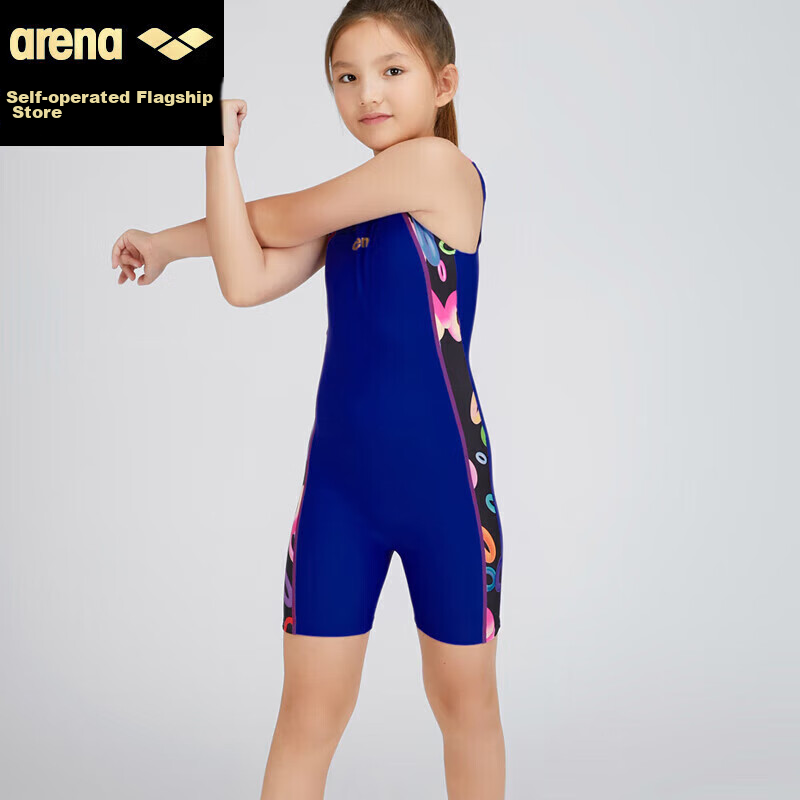 Arena Girls' Sleeveless Boyleg Swimsuit, Sun Protection, Chlorine-Resistant, Professional Swimming for Older Children, Comfortable And Quick-Drying
