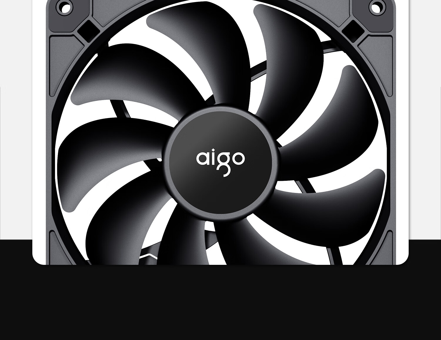 Aigo Aurora Z13 PRO Black Straight Blade ARGB 5v 3-Pin Motherboard Sync Computer Case Fan 12CM/PWM Temperature Control/Unlimited Mirror 1
