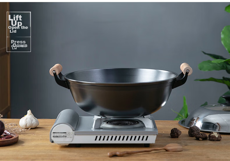 Dianjiang Cast Iron Wok, 34cm Traditional Uncoated Stir-Fry Pan, Non-Stick, Household Flat-Bottom Raw Iron Frying Pa 10