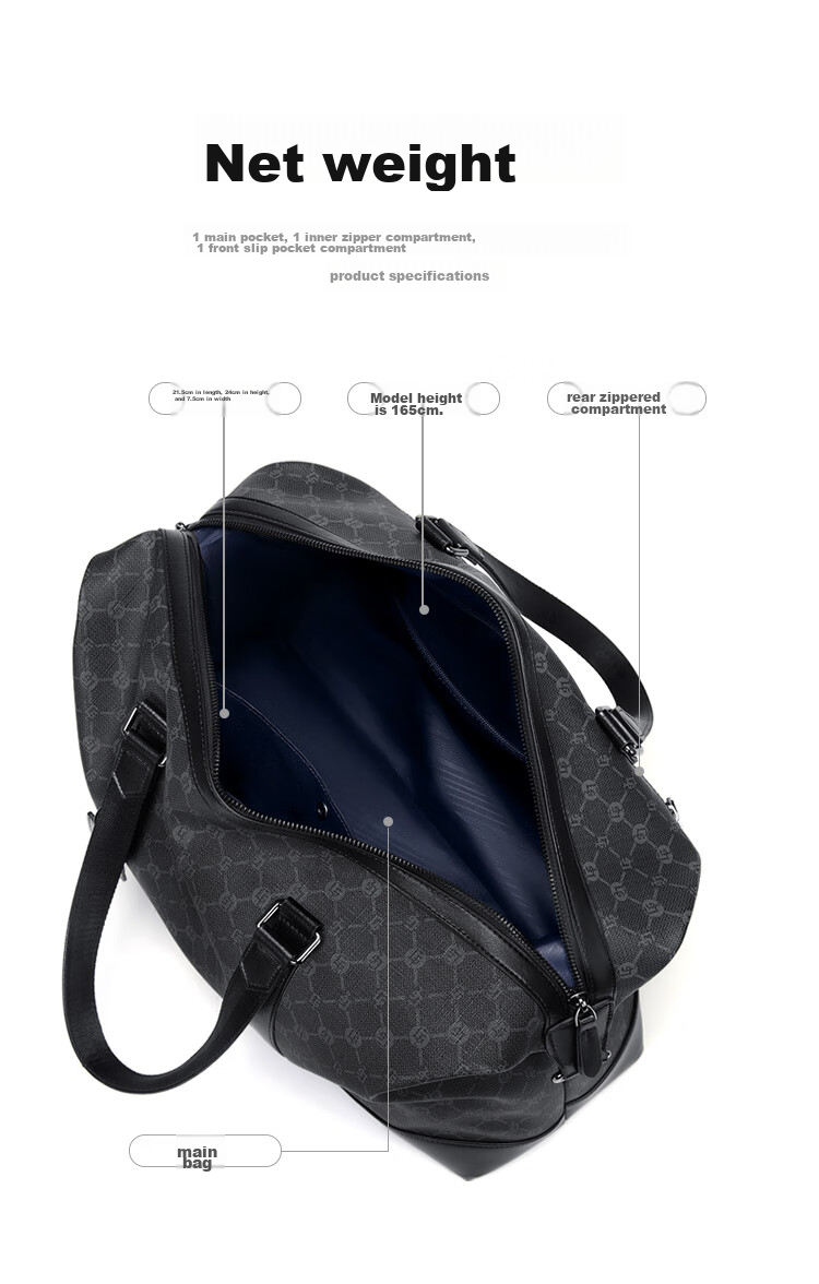 GOLF Travel Bag, Men's Handbag, Business Trip Luggage Bag, Gym Bag, Wet And Dry Separation Travel Bag, Shoulder Crossbody Bag 9