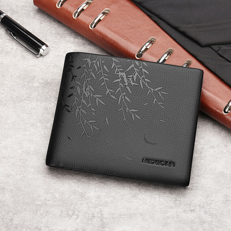 MEXICAN Men's Wallet, Short Style, Top-Grain Leather, Bifold, Silver Coin Purse, Multi-Card Slots, Birthday Gift for Me