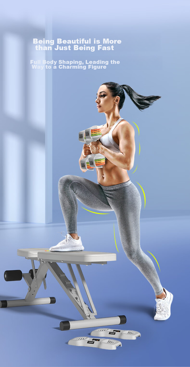 HEAD Rainbow Dumbbell Set for Men And Women, Pure Steel Adjustable Detachable Home Fitness Equipment 4