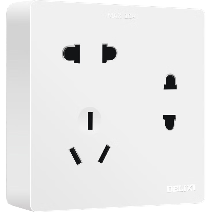 DELIXI Surface-Mounted Switch And Socket Panel, 158 Series, Seven-Hole Socket