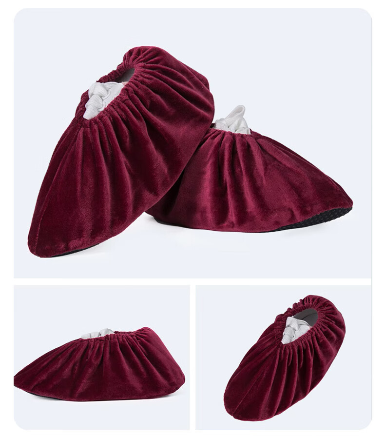 Siwangongli Velvet Shoe Covers, Home Fabric Thickened Non-Slip Wear-Resistant, for Machine Room Indoor Students And Adults Foot Covers, SW2324 15