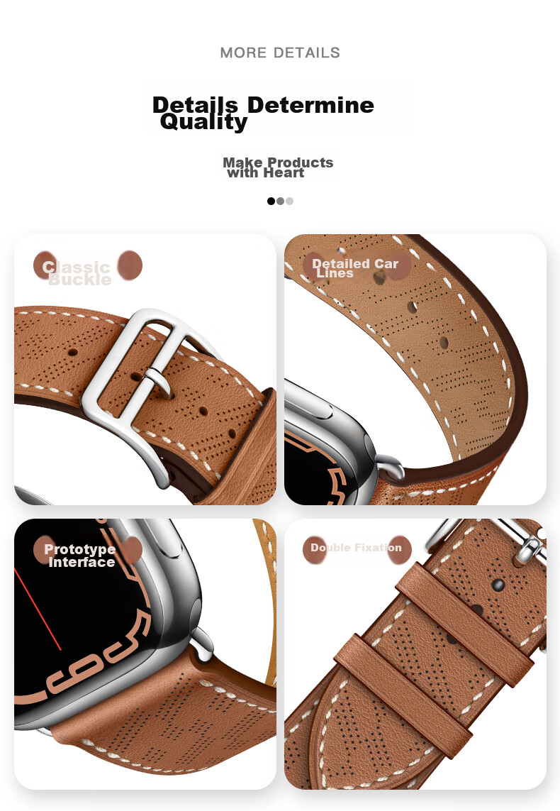 Weiqiantu [Genuine Leather Watch Strap] Compatible with Apple Watch Series 12/11, Genuine Leather Band for Apple IWatch Series 12/11/10/9 SE3/ultra4/3/2, Suitable for Men And Wome 6