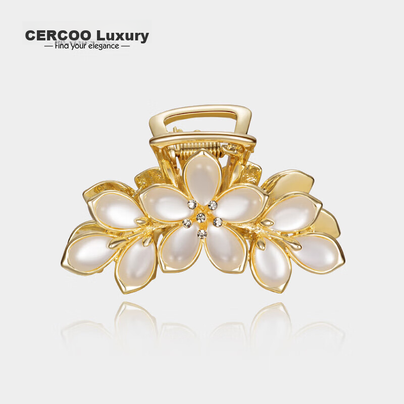 Cercoo Lily Madonna Series Small Shark Claw Clip Bun Hair Accessory for Thick Hair, Mid-Autumn Festival Gift