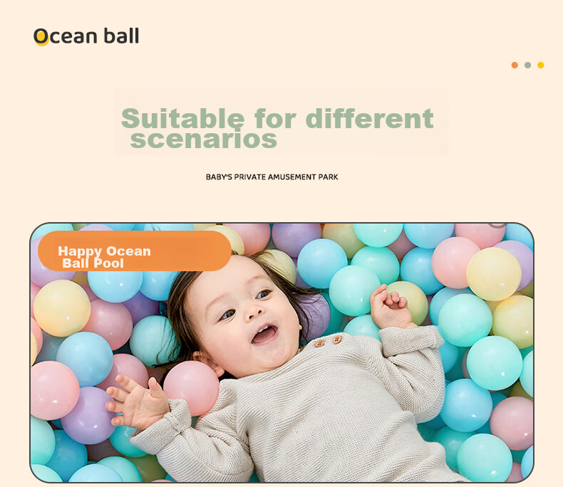DEERC Colorful Ball Pool, Indoor Macaron-Colored Ocean Balls, Small Colorful Balls, Children's Toy Balls, Birthday Gift 13