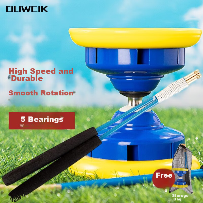 Duweike Large Diabolo, Five-Bearing 16-Resonant Protective Ring, Pulling Rope for Beginners, Elementary School Students, Professional Children And Elderly Fitness, Five-Axis