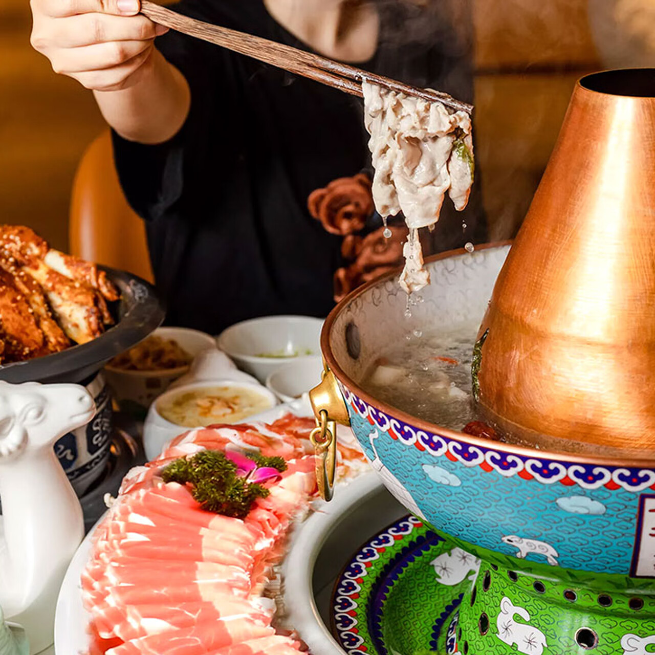 额尔敦内蒙草原羊肉片1斤羔羊肉片生鲜羊肉 火锅涮羊肉烧烤食材