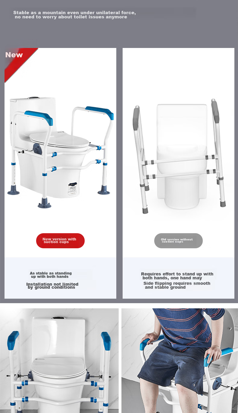 Meiruide Elderly Toilet Handrail Riser, Safety Handrail Support Frame, Bathroom Anti-Fall Device LQX050017-03 9