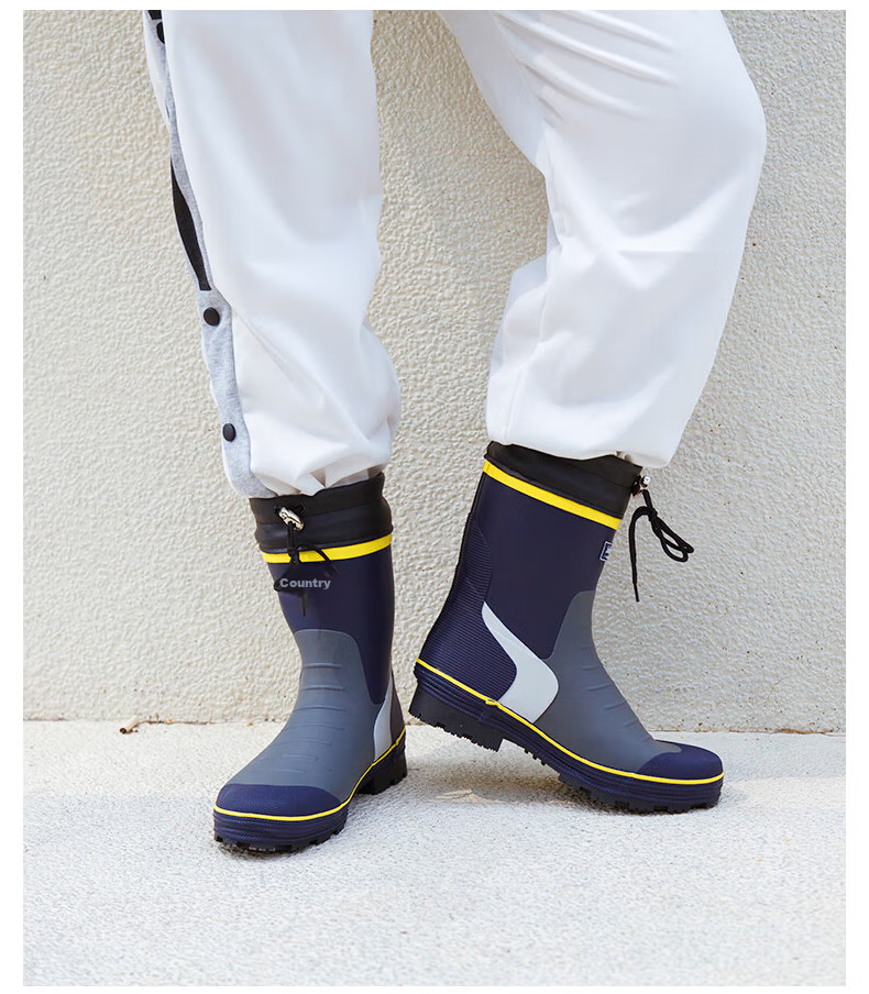 Jolly Walk Water Shoes, Rain Boots for Men, Mid-Calf Waterproof Fishing Boots, Rubber Overshoes, Galoshes JW219 Red And Black 45 6