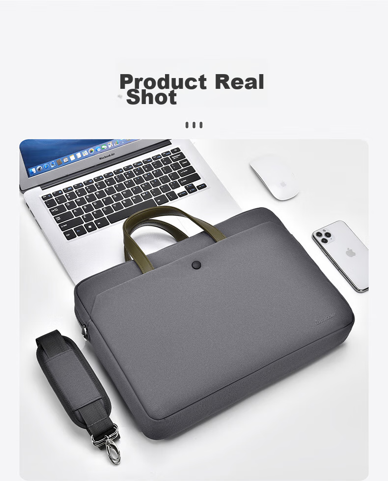 DiyiGongfang (Milooky) Laptop Bag with Handle, 13/14 Inch Large Capacity Business Travel Bag for Huawei Apple Lenovo Honor, Men Women Air Cushion Shockproof Shoulder Bag 16