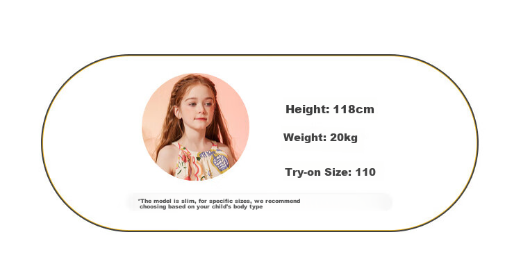 ASK JUNIOR Girls' Summer Dress, Children's Graffiti Spaghetti Strap Princess Dress, Beach Vacation Style 6