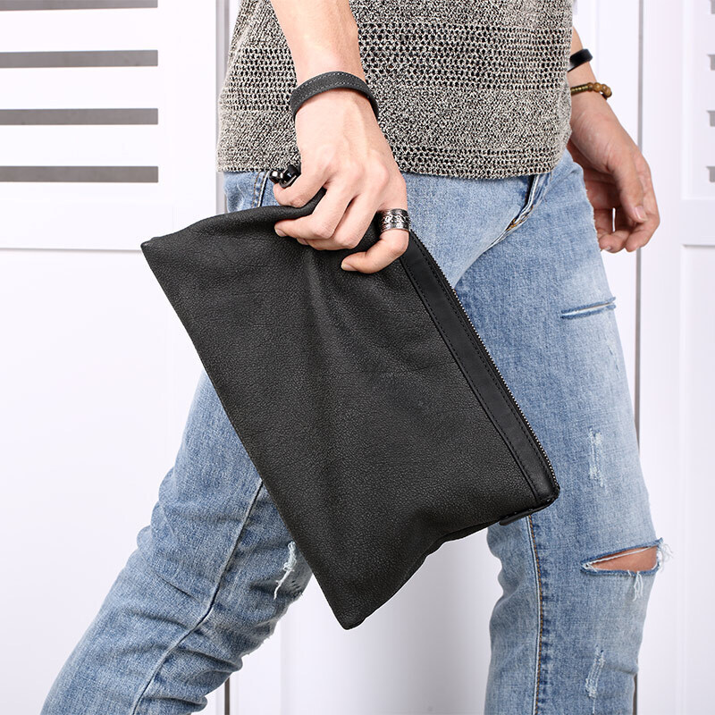 Pabojoe Men's Clutch, Top-Grain Leather, Shamo Series Handbag, Fashionable Clutch, Birthday Gift for Husband